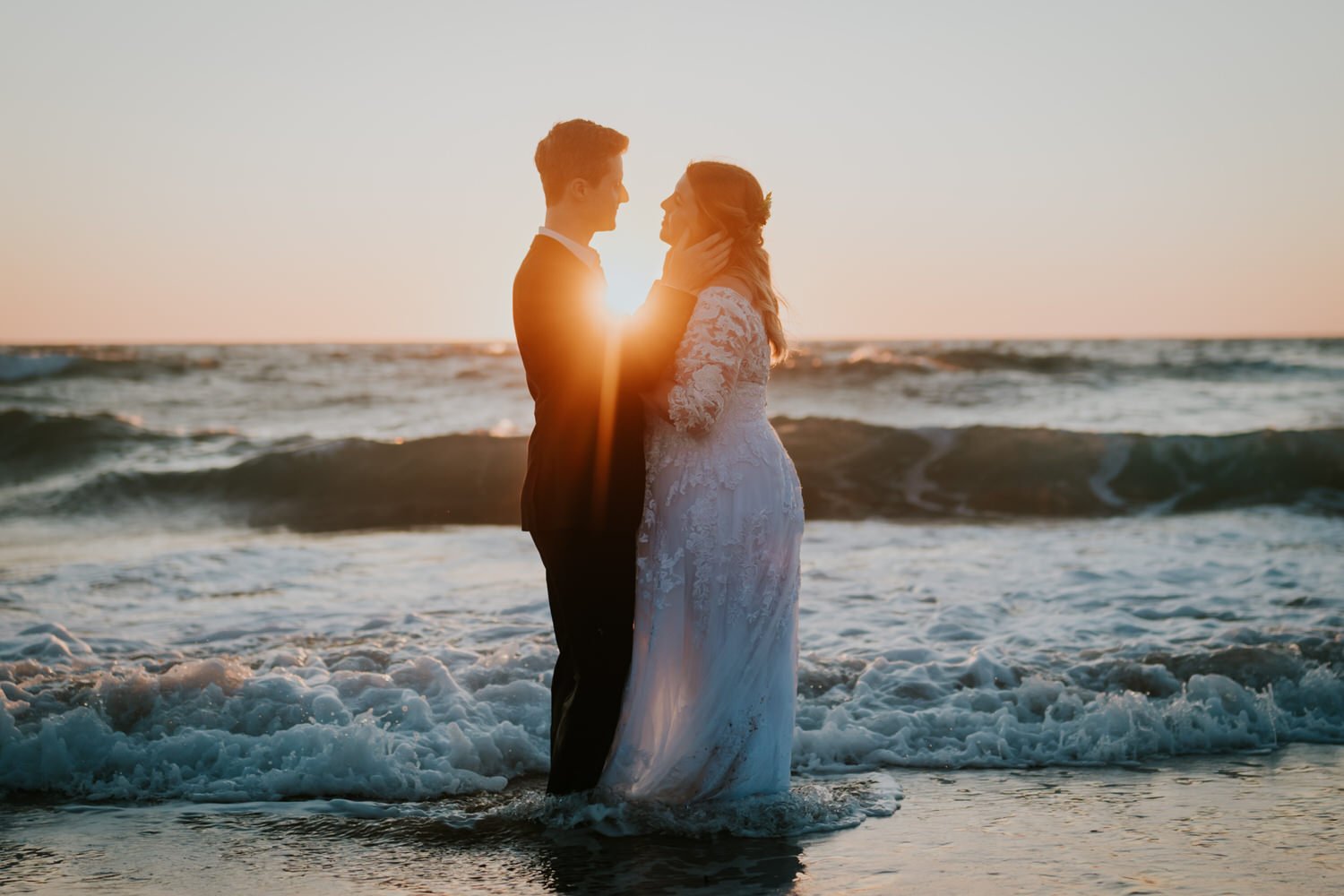 Beach Sunset Weddings in Cornwall Holywell Bay Beach